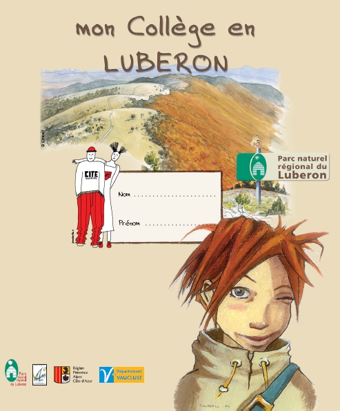 Couverture du classeur "Mon collège en Luberon" - conception Aline Laage