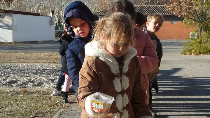 Apport des grains© Ecole d'Ansouis
