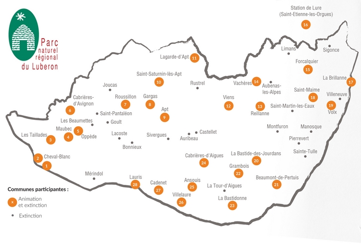Carte des communes participant au Jour de la Nuit 2018 Carte des communes participant au Jour de la Nuit 2018