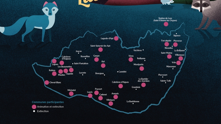 Carte des communes participant au Jour de la Nuit 2019