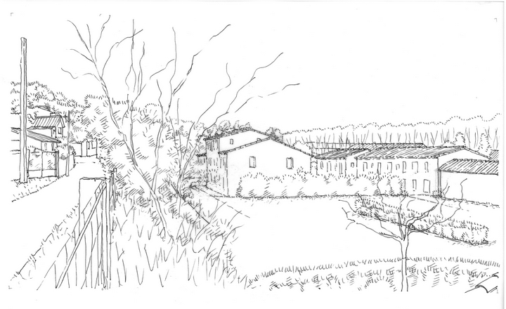 POURRIÈRES - Projection dessinée du futur quartier (PNRL-Clara Peltier)