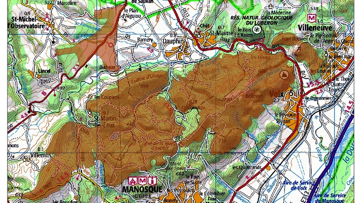 Carte de situation du site du Luberon oriental (SIT PNR SUD)