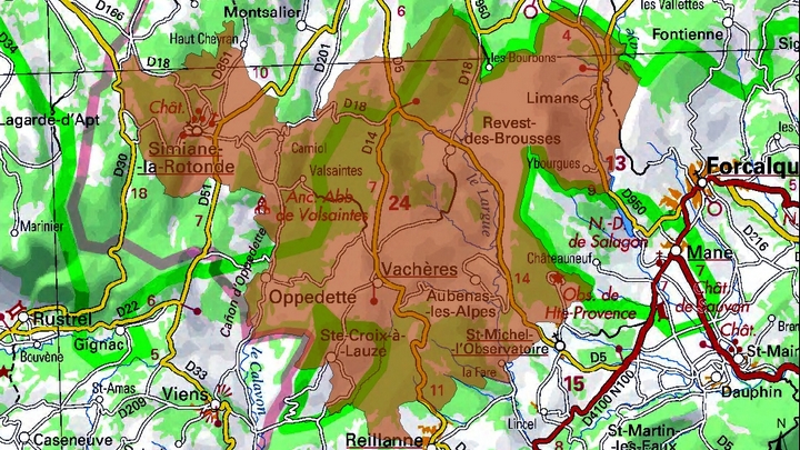 Situation du site Natura 2000 "Vachères"