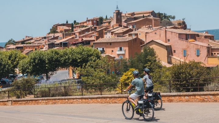 Les ocres à vélo à Roussillon