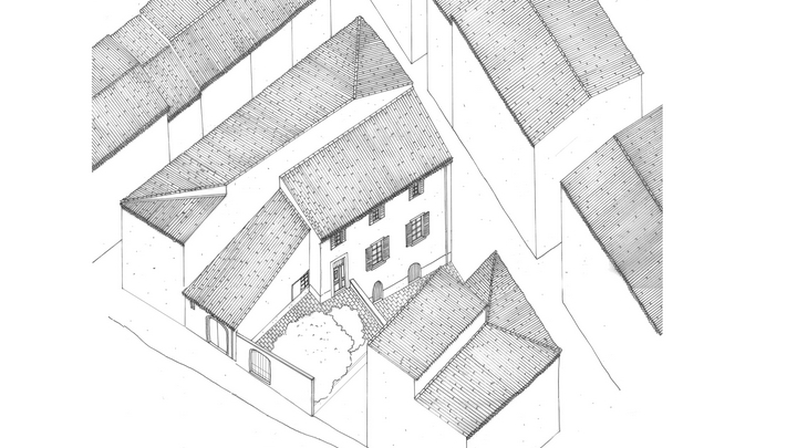 Perspective de l'îlot Vivet à Cadenet (illustration PNRL-Coline Phily)