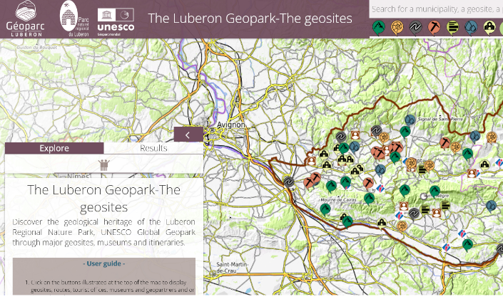 The Luberon Geopark – The geosites Interactive Luberon Geopark Map