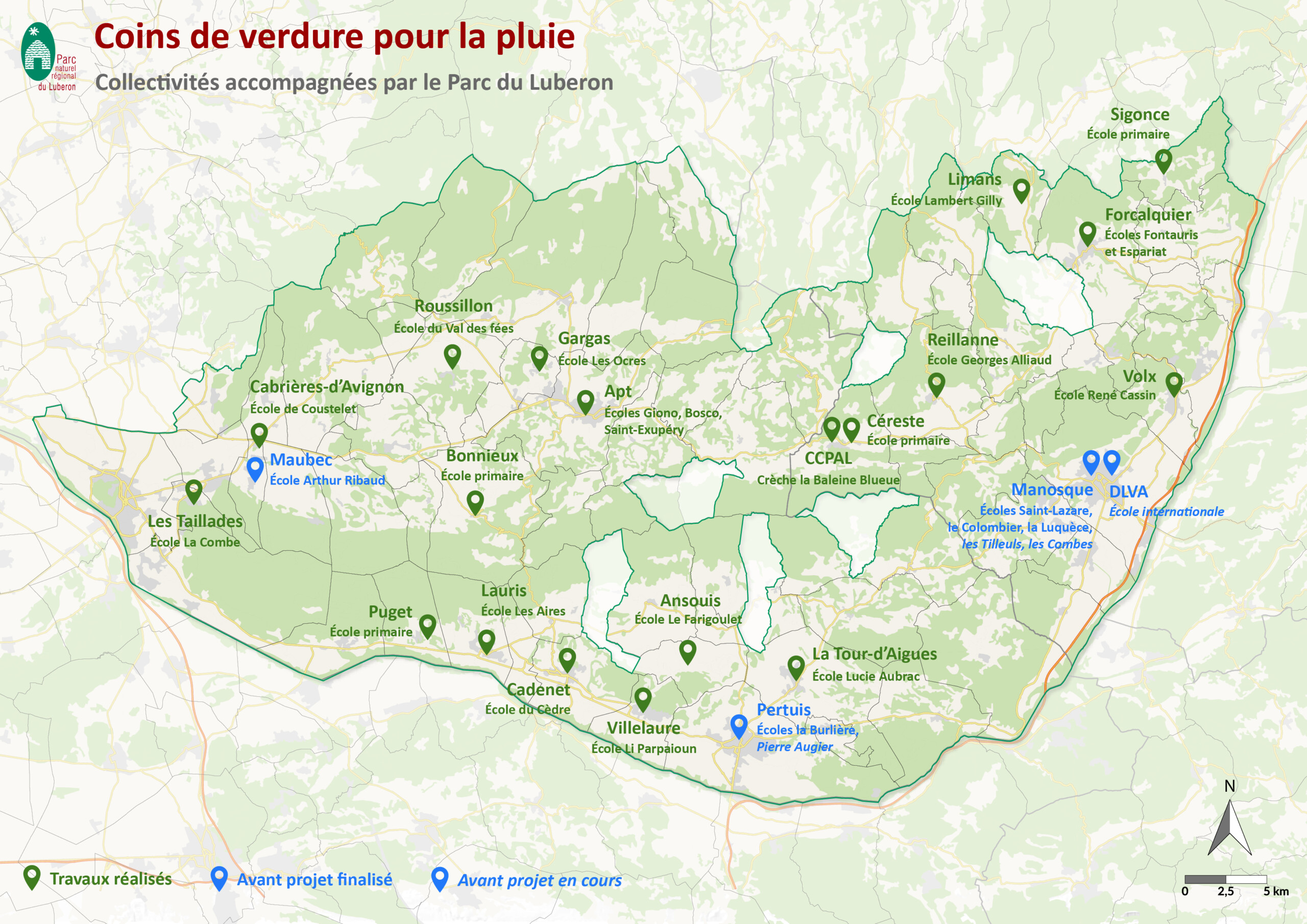 Carte des projets de transformation des cours d’école
